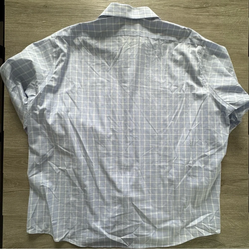 Van Heusen Signature Regular Fit Dress Shirt - 19 34/35 Blue check pattern - Picture 6 of 9